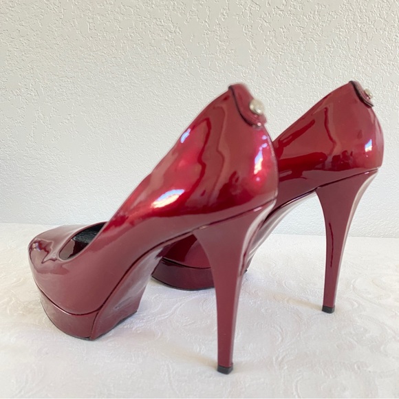 Stuart Weitzman red peep toe platform pumps - Picture 8 of 9